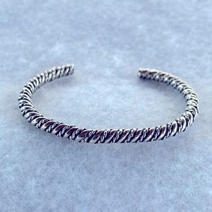 Sterling Rope Cuff Bracelet
